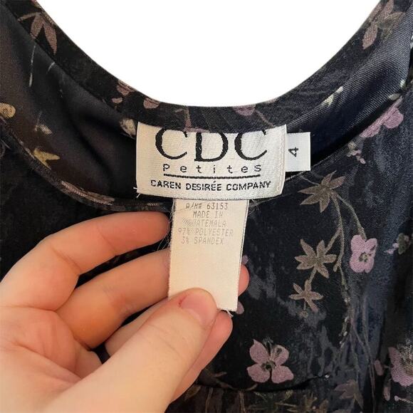 CDC Petites Floral Maxi Dress Women's Size 4 Multicolor Sleeveless Overall Strap - Picture 3 of 8